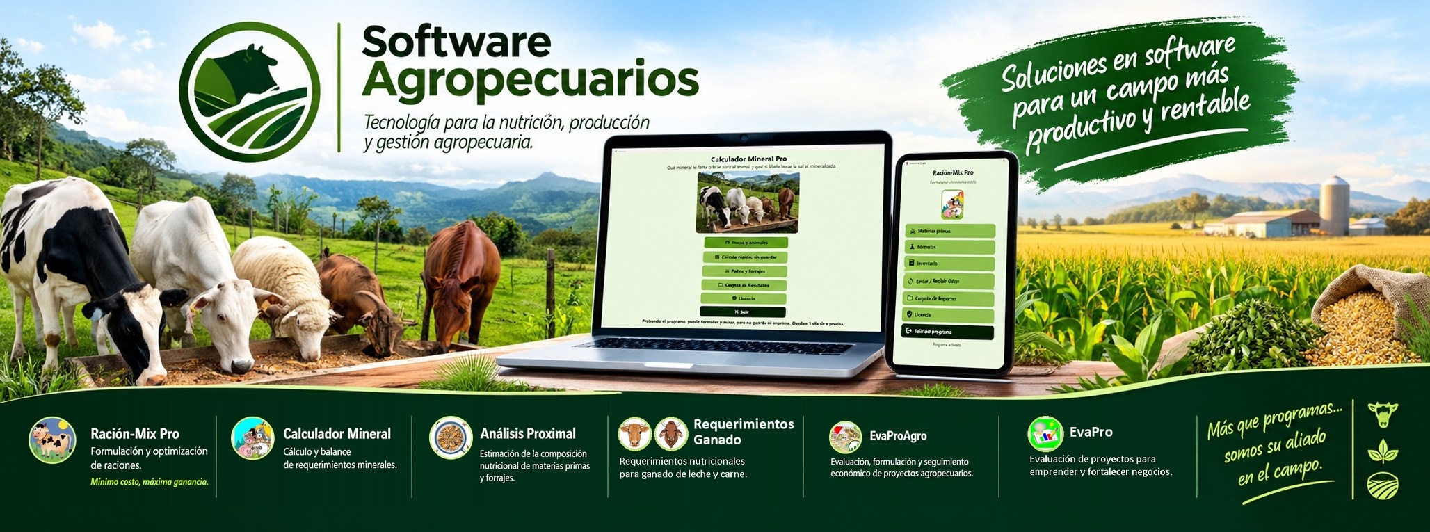 Software Agropecuarios: tecnología para la nutrición, producción y gestión agropecuaria